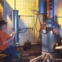 Distilling schnapps with Erwin vd Mühle