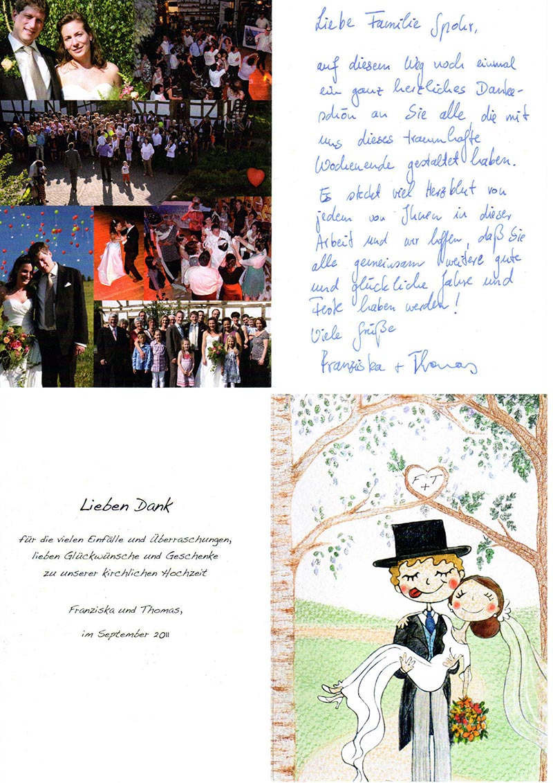Kartka z podziękowaniami Ślub w Eifel Franziska i Thomas